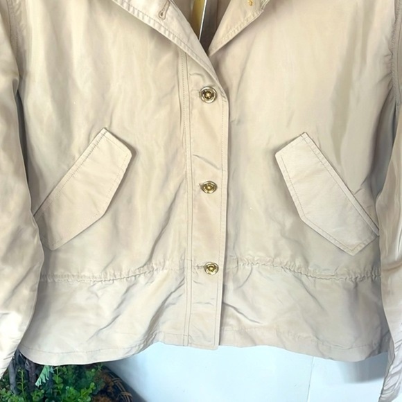 Brand New Michaels Kors Khaki Drawstring Waist Button Up Jacket Neutral Casual - Picture 3 of 16
